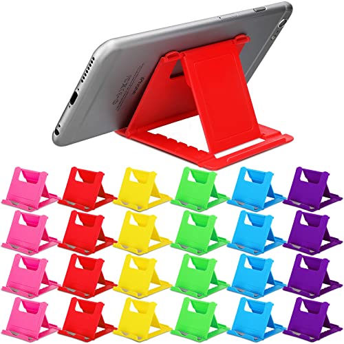 24 Stück Handy-Ständer, Tablet-Ständer, faltbarer Multi-Winkel-Taschen-Handy-Ständer für den Schreibtisch, kompatibel mit Phone 13 12 11 Pro XS Max X 8 6S Plus alle Android-Smartphones (mehrfarbig ) von Macarrie