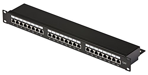 Mach Power AR-ppf6 – 24 Patch Panel FTP CAT6 A 24 Ports RJ45 Für Rack 19 Zoll, Schwarz von Mach Power