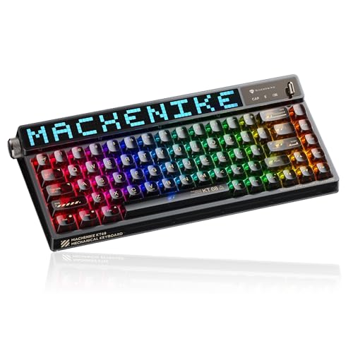 Machenike 4000mAh Kabellose Mechanische Gaming Tastatur Mit LED-Smartbildschirm,Anti-Ghosting, Hot Swappable, 60% Mechanische Tastatur für Win/Mac/IOS/Android von Machenike