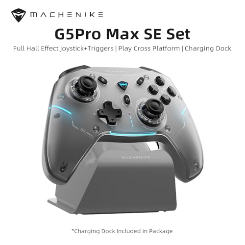 Machenike G5 PRO MAX SE Bluetooth Controller für Windows/Switch/Mac/PC/Steam/iOS/Android/TV/iPad 1000Hz, Hall Joysticks & Trigger, Ladestation, duale Rücktasten (Grau) Machenike G5 PRO MAX SE Bluetooth Controller für Windows/Switch/Mac/PC/Steam/iOS/Android/TV/iPad 1000Hz, Hall Joysticks & Trigger, Ladestation, duale Rücktasten (Grau) von Machenike