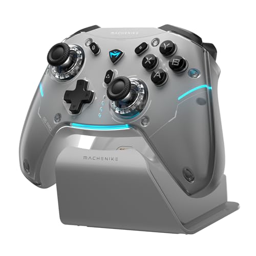 Machenike G5PROMAXSE Gaming PC Controller mit Ladestation, Bluetooth Controller mit Hall Effect Joysticks Hall Wireless Controller für PC/Switch/iOS/Android (Schwarz) von Machenike