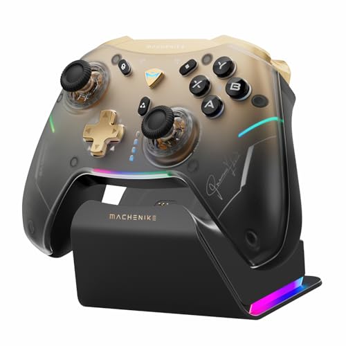 Machenike G5Pro V2 Gaming Controller PC für PC/NS/IOS/Android (1000Hz Abtastrate), Optisch & Mikroschalter Trigger, Kabelloser Gamepad mit RGB Beleuchtung (USB/2.4G/BT), Hot-Swap-Joysticks (Gelb) Machenike G5Pro V2 Gaming Controller PC für PC/NS/IOS/Android (1000Hz Abtastrate), Optisch & Mikroschalter Trigger, Kabelloser Gamepad mit RGB Beleuchtung (USB/2.4G/BT), Hot-Swap-Joysticks (Gelb) von Machenike