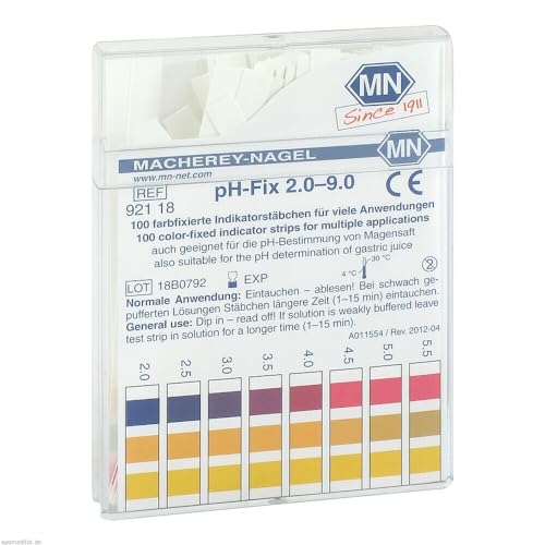 Macherey-Nagel, 92118, pH-Fix 2.0-9.0, Box mit 100 Streifen von Macherey-Nagel
