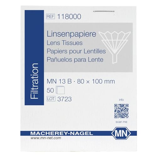 Macherey & Nagel ML-0010 Zellulose Linsenpapier (Josefpapier), Weiß, Sorte MN 13 B, 10cm x 8cm, 50 Stück von Macherey & Nagel