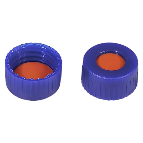 Macherey & Nagel ML-1546 Polypropylen Schraubverschluss Bonded, N 9, Blau, Red Rubber/TFE Septenmaterial, 1.0mm Septendicke, 100 Stück von Macherey & Nagel