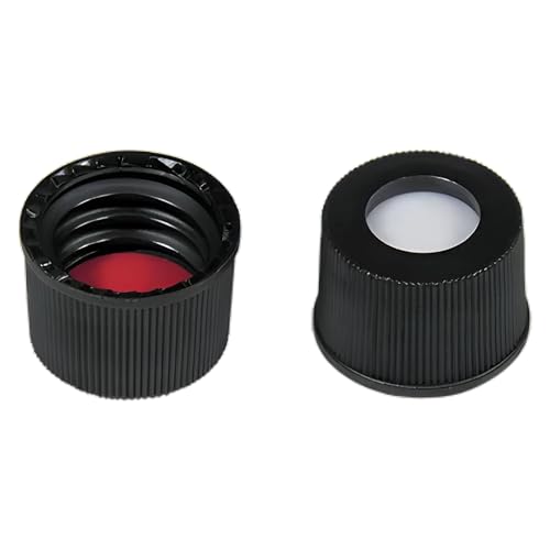Macherey & Nagel ML-1566 Polypropylen Schraubverschluss Bonded, Loch, N 10, Schwarz, Silikon Weiß/PTFE Rot Septenmaterial, 1.0mm Septendicke, 100 Stück von Macherey & Nagel