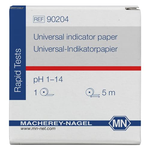Macherey & Nagel ML-6176 Universal Indikatorpapier Rolle, pH 1-14, Nachfüllpack, 5m Länge x 7mm Breite, 5 Stück von Macherey & Nagel