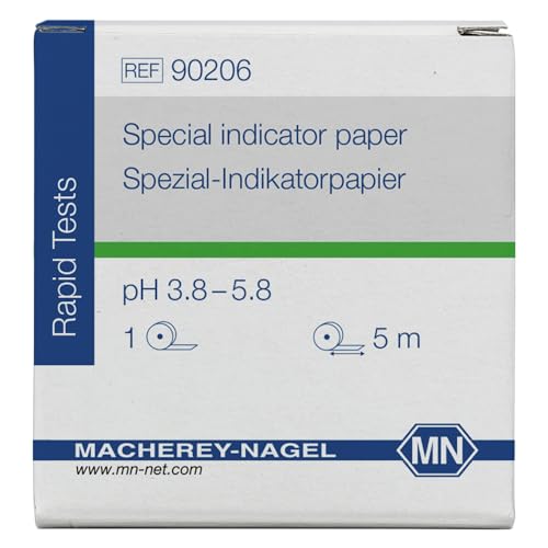 Macherey & Nagel ML-6178 Spezial Indikatorpapier Rolle, pH 3.8-5.8, 5m Länge x 7mm Breite, 5 Stück Macherey & Nagel ML-6178 Spezial Indikatorpapier Rolle, pH 3.8-5.8, 5m Länge x 7mm Breite, 5 Stück von Macherey & Nagel