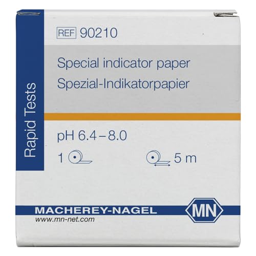 Macherey & Nagel ML-6182 Spezial Indikatorpapier Rolle, pH 6.4-8.0, 5m Länge x 7mm Breite, 5 Stück von Macherey & Nagel