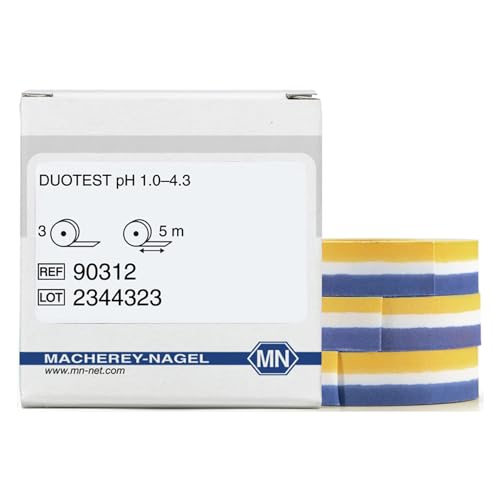 Macherey & Nagel ML-6207 Duotest pH Testpapier mit Zwei Indikatorzonen, pH 1.0–4.3, Nachfüllpack, 5m Länge x 10mm Breite, 3 Stück Macherey & Nagel ML-6207 Duotest pH Testpapier mit Zwei Indikatorzonen, pH 1.0–4.3, Nachfüllpack, 5m Länge x 10mm Breite, 3 Stück von Macherey & Nagel