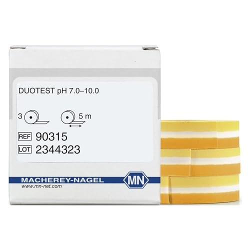 Macherey & Nagel ML-6210 Duotest pH Testpapier mit Zwei Indikatorzonen, pH 7.0-10.0, Nachfüllpack, 5m Länge x 10mm Breite, 3 Stück Macherey & Nagel ML-6210 Duotest pH Testpapier mit Zwei Indikatorzonen, pH 7.0-10.0, Nachfüllpack, 5m Länge x 10mm Breite, 3 Stück von Macherey & Nagel