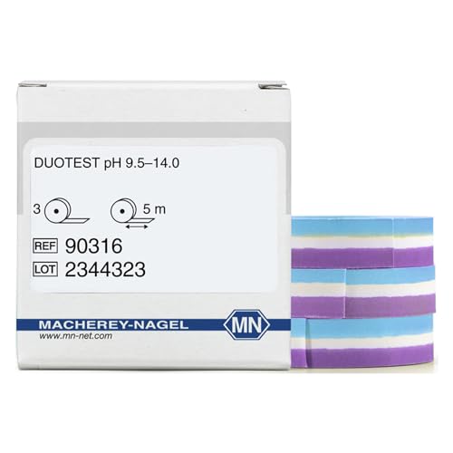 Macherey & Nagel ML-6211 Duotest pH Testpapier mit Zwei Indikatorzonen, pH 9.5-14.0, Nachfüllpack, 5m Länge x 10mm Breite, 3 Stück Macherey & Nagel ML-6211 Duotest pH Testpapier mit Zwei Indikatorzonen, pH 9.5-14.0, Nachfüllpack, 5m Länge x 10mm Breite, 3 Stück von Macherey & Nagel
