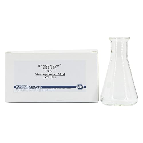 Macherey & Nagel ML-6437 NANOCOLOR Glas Erlenmeyerkolben für TOC-Bestimmung, 50mL Kapazität, Transparent von Macherey-Nagel