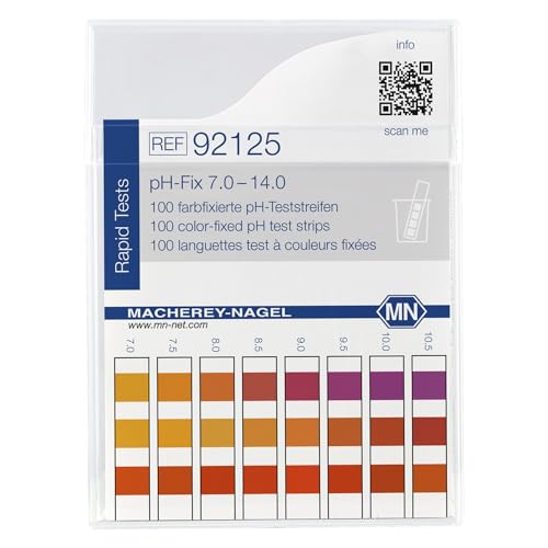 Macherey & Nagel ML-6711 Farbfixiert Nicht blutend pH-Teststreifen, pH-Fix 7.0-14.0, 85mm Länge x 5.5mm Breite, 100 Stück Macherey & Nagel ML-6711 Farbfixiert Nicht blutend pH-Teststreifen, pH-Fix 7.0-14.0, 85mm Länge x 5.5mm Breite, 100 Stück von Macherey & Nagel