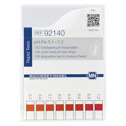 Macherey & Nagel ML-6716 Farbfixiert Nicht blutend pH-Teststreifen, pH-Fix 5.1-7.2, 85mm Länge x 5.5mm Breite, 100 Stück Macherey & Nagel ML-6716 Farbfixiert Nicht blutend pH-Teststreifen, pH-Fix 5.1-7.2, 85mm Länge x 5.5mm Breite, 100 Stück von Macherey & Nagel