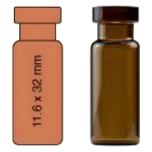 Macherey & Nagel ML-7155 Flacher Boden Weite Öffnung Glas Rollrandflasche, 1.5mL Kapazität, 32mm Höhe x 11.6mm Durchmesser, Braun, 100 Stück von Macherey & Nagel