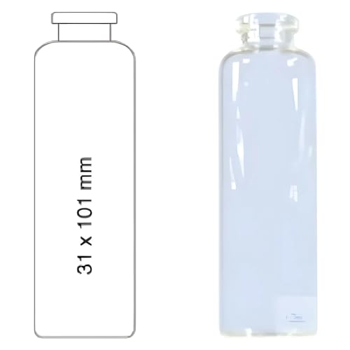 Macherey & Nagel ML-7160 Glas Headspace Rollrandflasche, 50mL Kapazität, 101mm Höhe x 31mm Durchmesser, Klar, 100 Stück von Macherey & Nagel