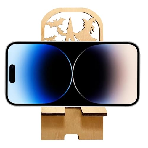 Handy-Halterung aus Holz | Lindenholz Halloween kreative Halterung | Handy-Zubehör Unterstützung Werkzeug für die meisten Geräte Handy-Halterung aus Holz | Lindenholz Halloween kreative Halterung | Handy-Zubehör Unterstützung Werkzeug für die meisten Geräte von Maciun