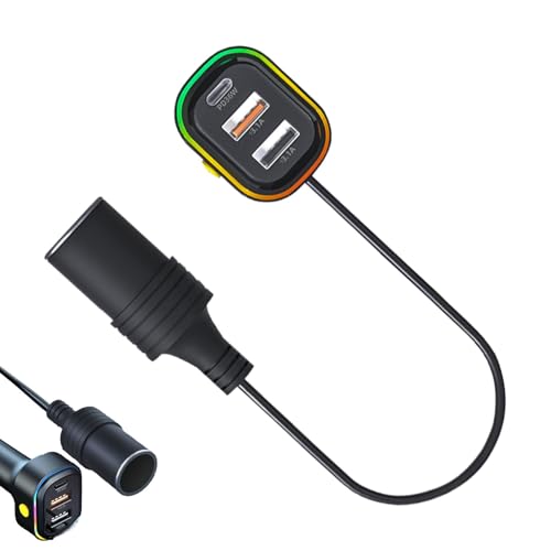 Schnellladegerät fürs Auto, Handy-Ladegerät, Adapter, schnelles Aufladen, 4 USB-Anschlüsse, 36 W Blitz-Ladegerät, Autozubehör mit buntem Licht für LKW, SUVs, Auto Schnellladegerät fürs Auto, Handy-Ladegerät, Adapter, schnelles Aufladen, 4 USB-Anschlüsse, 36 W Blitz-Ladegerät, Autozubehör mit buntem Licht für LKW, SUVs, Auto von Maciun