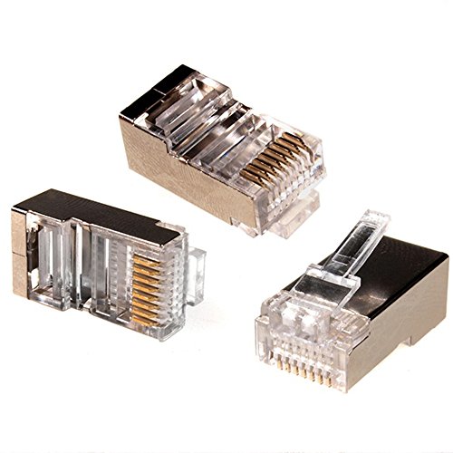 Maclean 100x RJ45 8P8C Modular End Shielded Plug Connector for Ethernet Network Cables von Maclean