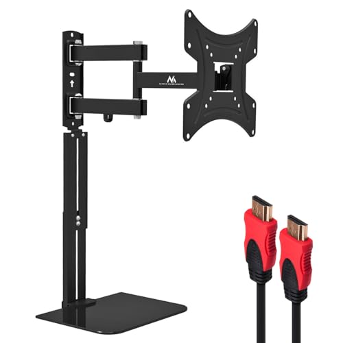 Maclean 23-43" TV Wandhalterung mit Ablage | HDMI 2.0 1,8m Kabel im Set | Universal für OLED/QLED/LCD/LED/Plasma Fernseher | Maximale Belastung bis zu 25 kg, Max. VESA 200x200mm, Glasregal bis 5kg Maclean 23-43" TV Wandhalterung mit Ablage | HDMI 2.0 1,8m Kabel im Set | Universal für OLED/QLED/LCD/LED/Plasma Fernseher | Maximale Belastung bis zu 25 kg, Max. VESA 200x200mm, Glasregal bis 5kg von Maclean