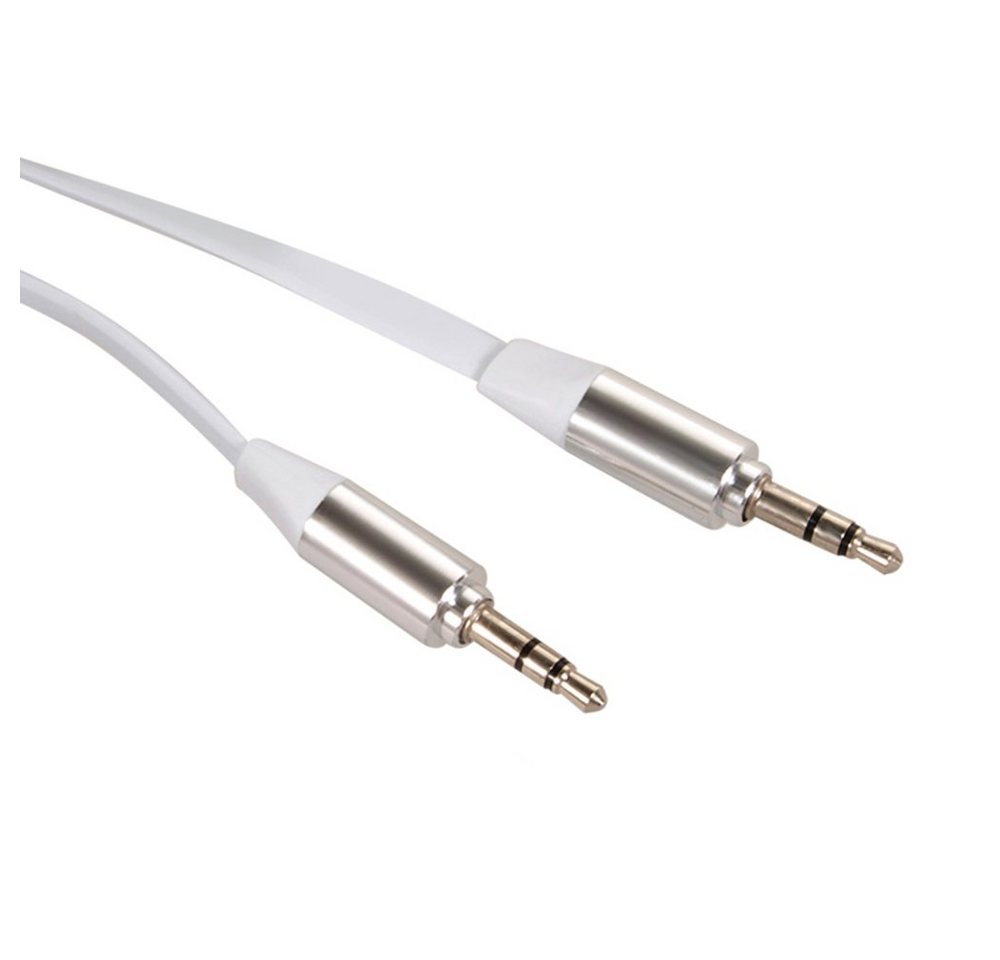 Maclean Audio-Kabel, 3,5-mm-Klinke, (100 cm), für Standard AUX Audio-Anschlüsse, sehr flexibles flaches Kabel-Design von Maclean