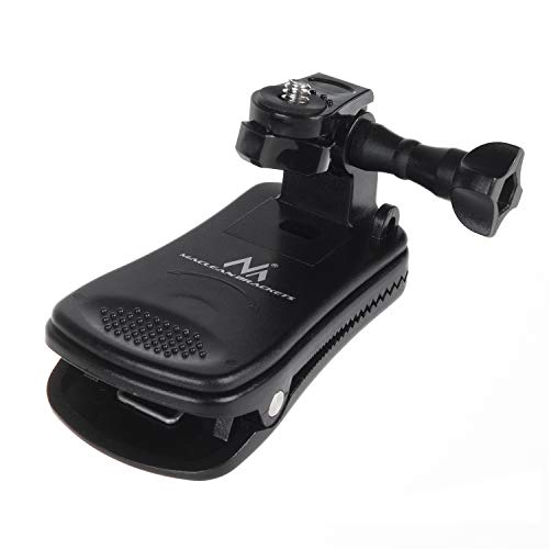 Maclean MC-820 Universal Klemmhalterung mit 360° Drehung | Clip-Halter bis 40 mm für GoPro & Action-Cams | Sportkamera-Halter Outdoor Fahrrad Rucksack Kunststoff Schwarz von Maclean