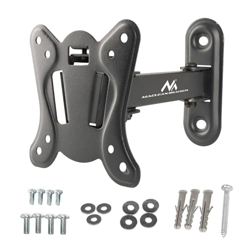 Maclean MC-416 TV Wandhalterung, Neigbare/Schwenkbare Halterung für 13-32 Zoll LED/LCD/OLED/QLED/Plasma Fernseher oder Monitor, Max VESA 100 x 100 mm, bis 30kg von Maclean
