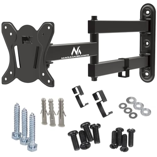 Maclean MC-417 TV Wandhalterung, Neigbare/Schwenkbare Halterung für 13-32 Zoll LED/LCD/OLED/QLED/Plasma Fernseher oder Monitor, Max VESA 100 x 100 mm, bis 30kg, Einstellbarer Wandabstand 65-408mm Maclean MC-417 TV Wandhalterung, Neigbare/Schwenkbare Halterung für 13-32 Zoll LED/LCD/OLED/QLED/Plasma Fernseher oder Monitor, Max VESA 100 x 100 mm, bis 30kg, Einstellbarer Wandabstand 65-408mm von Maclean