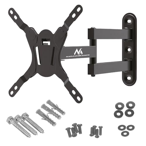 Maclean MC-418 TV Wandhalterung, Neigbare/Schwenkbare Halterung für 23-43 Zoll LED/LCD/OLED/QLED/Plasma Fernseher oder Monitor, Max VESA 200 x 200 mm, bis 30kg, Einstellbarer Wandabstand 65-408mm Maclean MC-418 TV Wandhalterung, Neigbare/Schwenkbare Halterung für 23-43 Zoll LED/LCD/OLED/QLED/Plasma Fernseher oder Monitor, Max VESA 200 x 200 mm, bis 30kg, Einstellbarer Wandabstand 65-408mm von Maclean