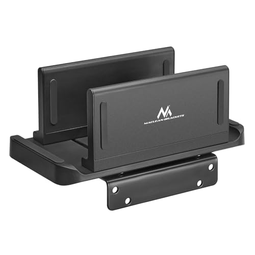 Maclean MC-454 Mini PC/Thin-Client-Halterung 2 in 1 Freistehend oder VESA-Befestigung Kompatibel mit VEASA-Halterungen Maximale Belastung 3kg einstellbare Breite: min. 5 mm, max. 70 mm Schwarz von Maclean