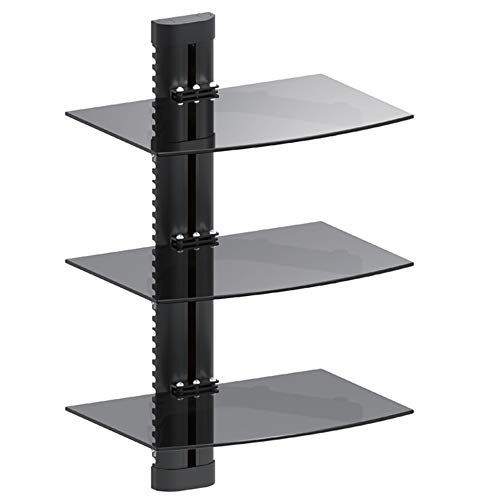 Maclean MC-664 Wandregal 3-Fach Glasregal 8kg Wandhalterung für DVD Player Spielconsolen HiFi Halterung Hängeregal Maclean MC-664 Wandregal 3-Fach Glasregal 8kg Wandhalterung für DVD Player Spielconsolen HiFi Halterung Hängeregal von Maclean