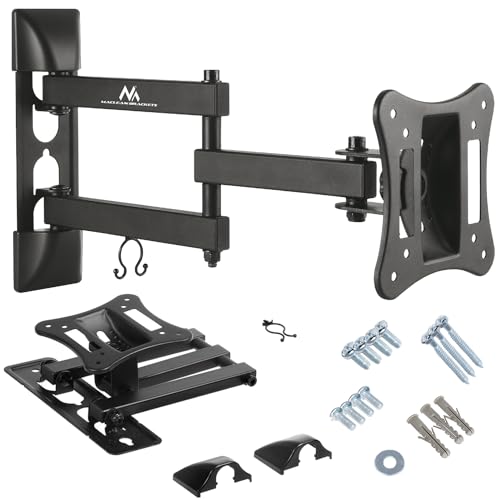 Maclean MC-719 TV Wandhalterung Wandhalter, Vertikale Einstellung: ± 20 °, QLED OLED LCD LED Monitor Fernseher Halterung 13-27" VESA 100x100 15kg von Maclean