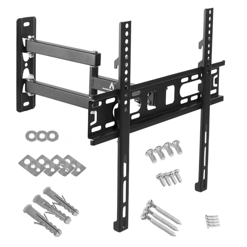 Maclean MC-761 TV-Wandhalterung, Fernseher Monitor Halterung 26"-55" bis 30kg, Neigungswinkel: ± 15° Grad, Regulierbarer Wandabstand von Maclean