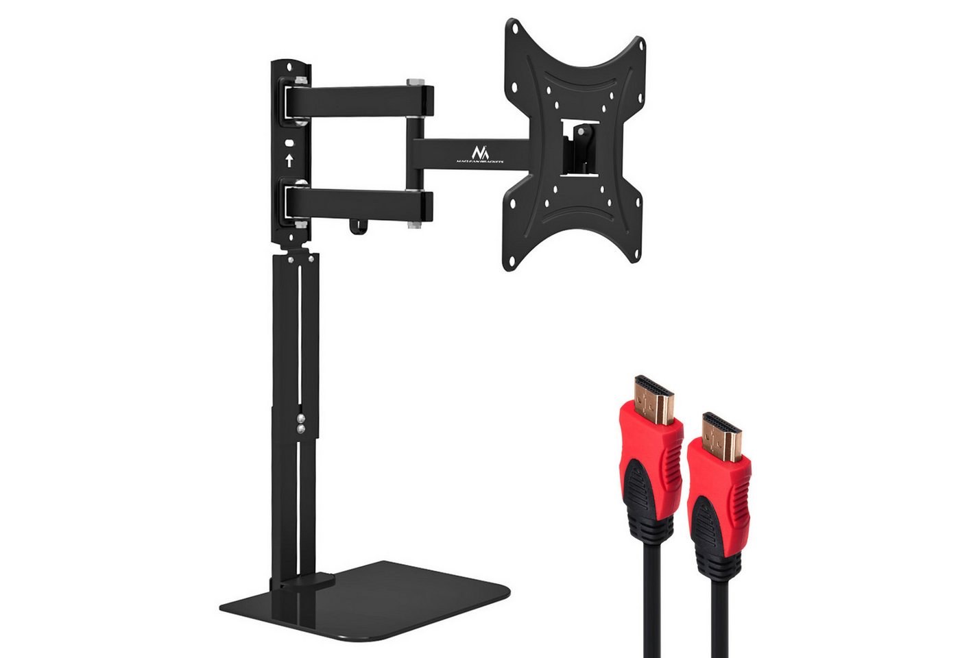 Maclean MC-771A+MCTV-706 TV-Wandhalterung, (bis 43 Zoll, TV Halterung mit Ablage 23-43'' HDMI-Kabel 1,8m) von Maclean