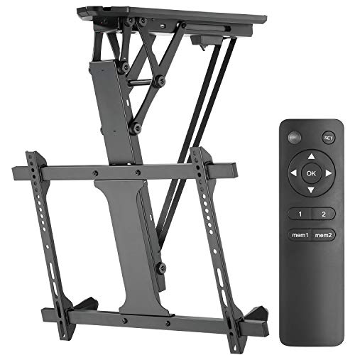 Maclean Elektrische TV-Deckenhalterung 32-70" für Decke & Dachschrägen | Stufenlos neigbar bis 75° | Fernbedienung| Max. 35 kg | VESA 600x400 (Deckenhalterung) von Maclean