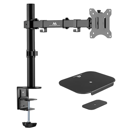 Maclean MC-883 1-Fach Monitorhalterung 17-32" Zoll bis 8kg + Tischhalterung mit Tischplattenverstärkung, VESA 75x75 100x100, Schwenkbar Neigbar Höhenverstellbar Doppelarm Maclean MC-883 1-Fach Monitorhalterung 17-32" Zoll bis 8kg + Tischhalterung mit Tischplattenverstärkung, VESA 75x75 100x100, Schwenkbar Neigbar Höhenverstellbar Doppelarm von Maclean