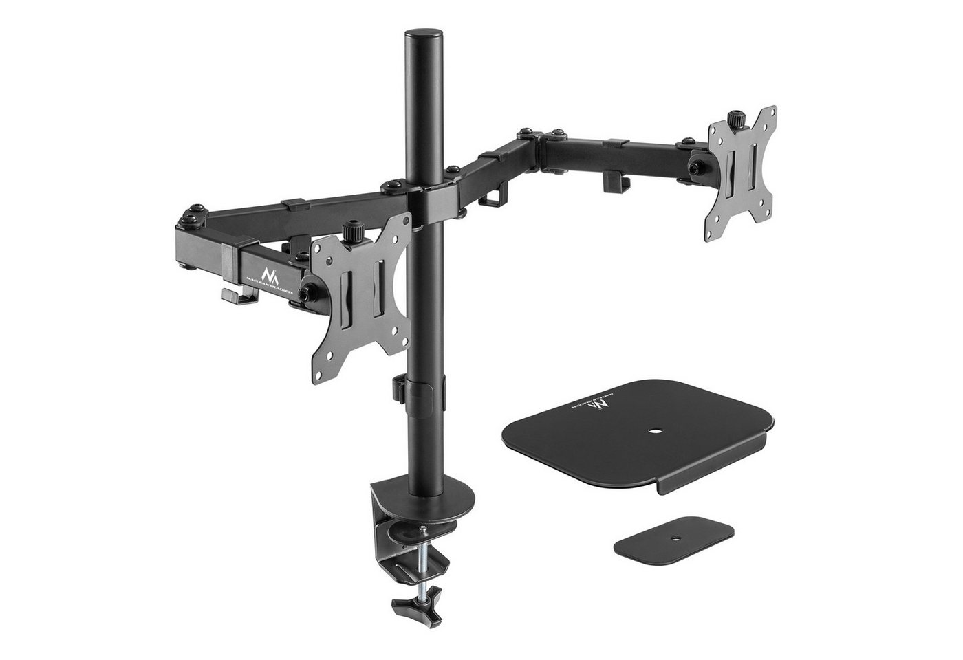Maclean MC-884 + MC-929 Monitor-Halterung, (bis 32,00 Zoll, Tischhalterung für 2 Monitore 17-32'' mit Standfuß) von Maclean