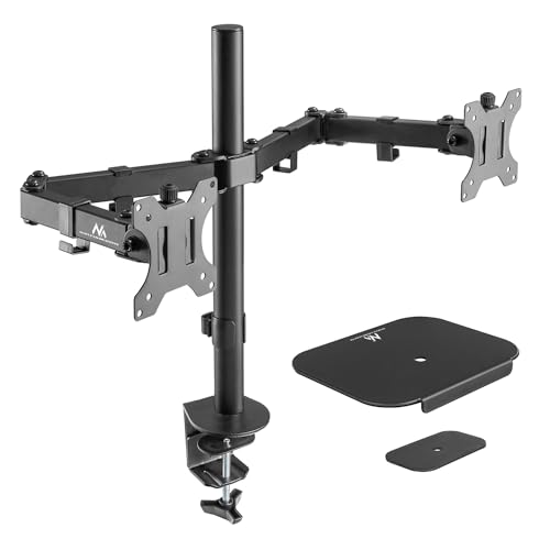 Maclean MC-884 2-Fach Monitorhalterung Tischhalterung 17-32" Zoll Schwenkbar Neigbar Höhenverstellbar Doppelarm VESA 75x75 100x100 bis 2x8kg + Tischplattenverstärkung Maclean MC-884 2-Fach Monitorhalterung Tischhalterung 17-32" Zoll Schwenkbar Neigbar Höhenverstellbar Doppelarm VESA 75x75 100x100 bis 2x8kg + Tischplattenverstärkung von Maclean