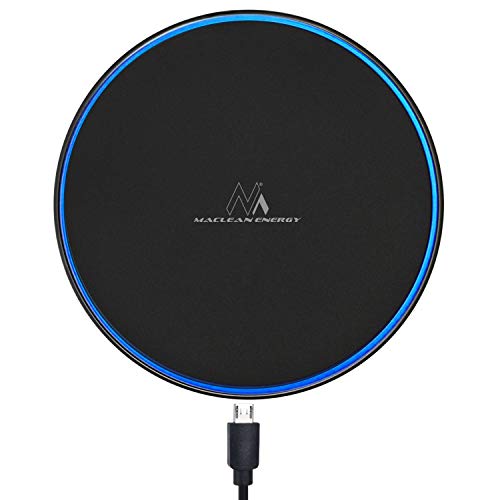 Maclean MCE250 Qi Induktives Ladegerät Ladestation für Qi-fähige Geräte Wireless Charger Ladepad Fast Charge (Schwarz) von Maclean