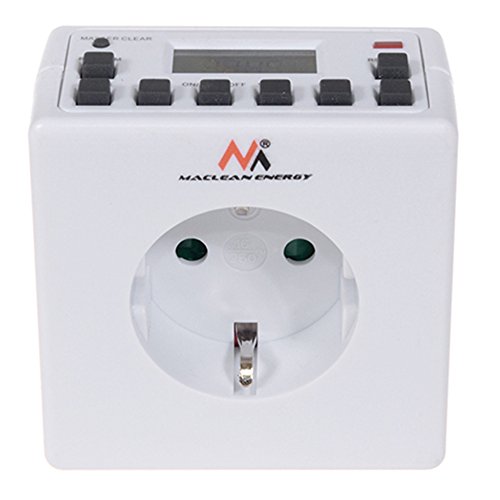 Maclean MCE30G Digitale Zeitschaltuhr Steckdose Wochenzeitschaltuhr 7 Tage Schalter Timer, 16A, 10 Programme, 3600W schwarz Maclean MCE30G Digitale Zeitschaltuhr Steckdose Wochenzeitschaltuhr 7 Tage Schalter Timer, 16A, 10 Programme, 3600W schwarz von Maclean