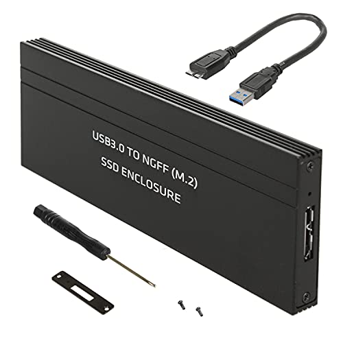 Maclean MCE582 USB 3.0 Festplattengehäuse für M.2 SDD NGFF Festplatten bis zu 5Gbps Externes SSD Gehäuse 2230/2242/2260/2280mm Adapter Unterstützt UASP Plug & Play von Maclean