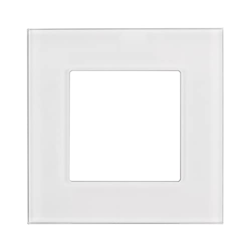 Maclean MCE730W Glasrahmen Panel 86x86mm für Steckdose Modulare Wandsteckdose Unterputzdose Wanddose Einbaudose Unterputz Montage (Glasrahmen für Steckdose, Weiß) von Maclean