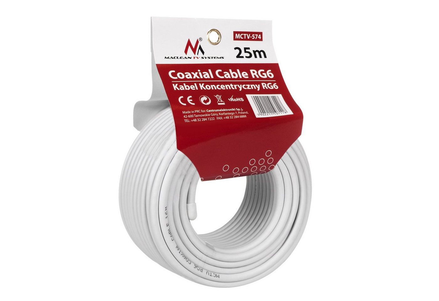 Maclean MCTV-574 SAT-Kabel, (2500 cm), Konzentrisches Sateliten Kabel von Maclean