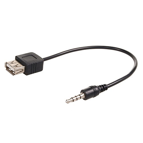 Maclean MCTV-693 Kabel Jack 3,5mm OTG (On-The-Go) Adapter USB Host High Speed Auto AUX Buchse schwarz Female Kabeladapter Audio von Maclean