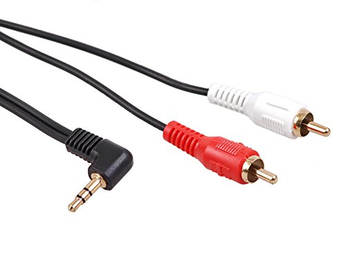 Maclean MCTV-828 Audio Klinken stecker 3,5mm 90 Grad gewinkelt zu 2xRCA Cinch Stecker (15m) von Maclean