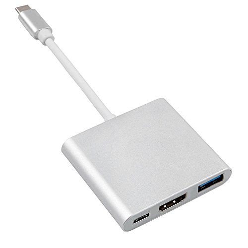 Maclean MCTV-840 USB Typ-C auf HDMI / USB3.0 / USB Typ-C Konverter Adapter Unterstützt 4K Plug & Play Laden/Datenübertragung von Maclean