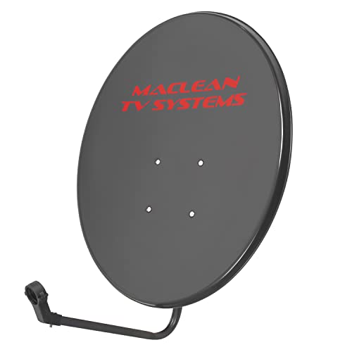 Maclean MCTV-928 Satellitenschüssel mit LNB-Halterung und Masthalterung Sat Antenne Satspiegel LNB Tragarm Phosphatierter Stahl (80cm Durchmesser) von Maclean