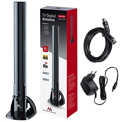 Maclean MCTV-930 Zimmerantenne TV Radio Antenne HDTV DVB-T2 DVB-T LTE DAB UKW 100dBµV Verstärker Digital Terrestrisch von Maclean