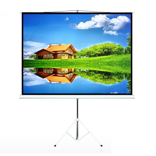 Maclean MC-680 Stativleinwand 200x200 cm 112 Zoll | Mobile Beamer Leinwand 1:1 Format mit Stativ | Mattweiß Tuch Gain 1.0 | Heimkino Büro Präsentationen Konferenzraum Outdoor von Maclean